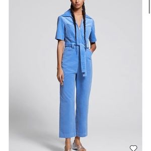 & Other Stories Belted Corduroy Jumpsuit Blue